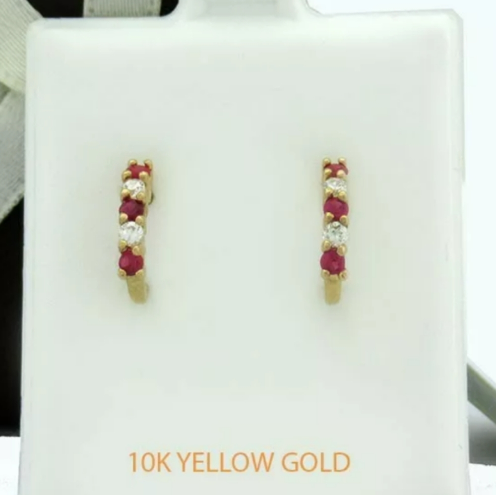 Genuine Ruby and Sapphire Earrings